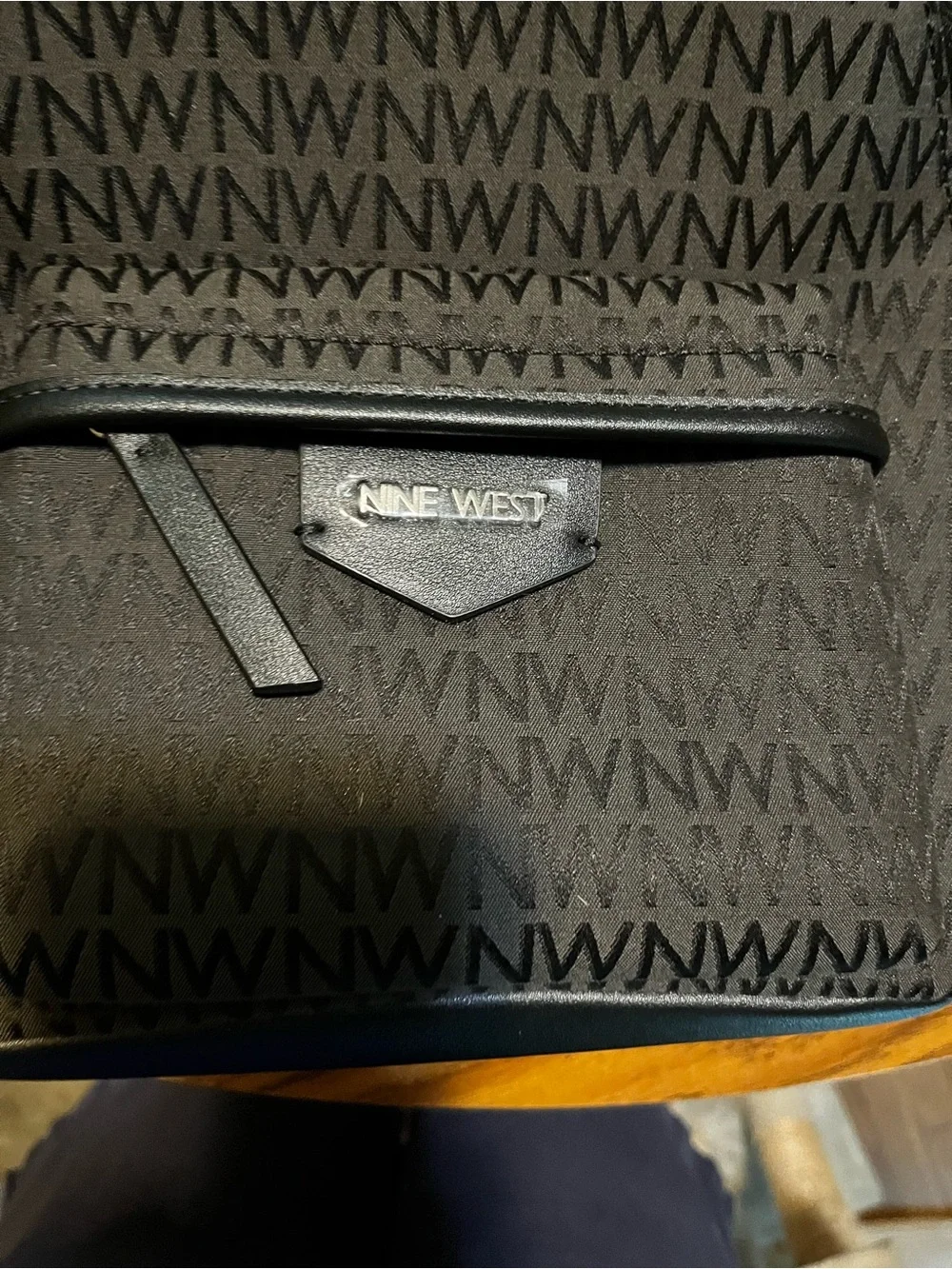 Nine West Women’s Black Logo Pattern Backpack
